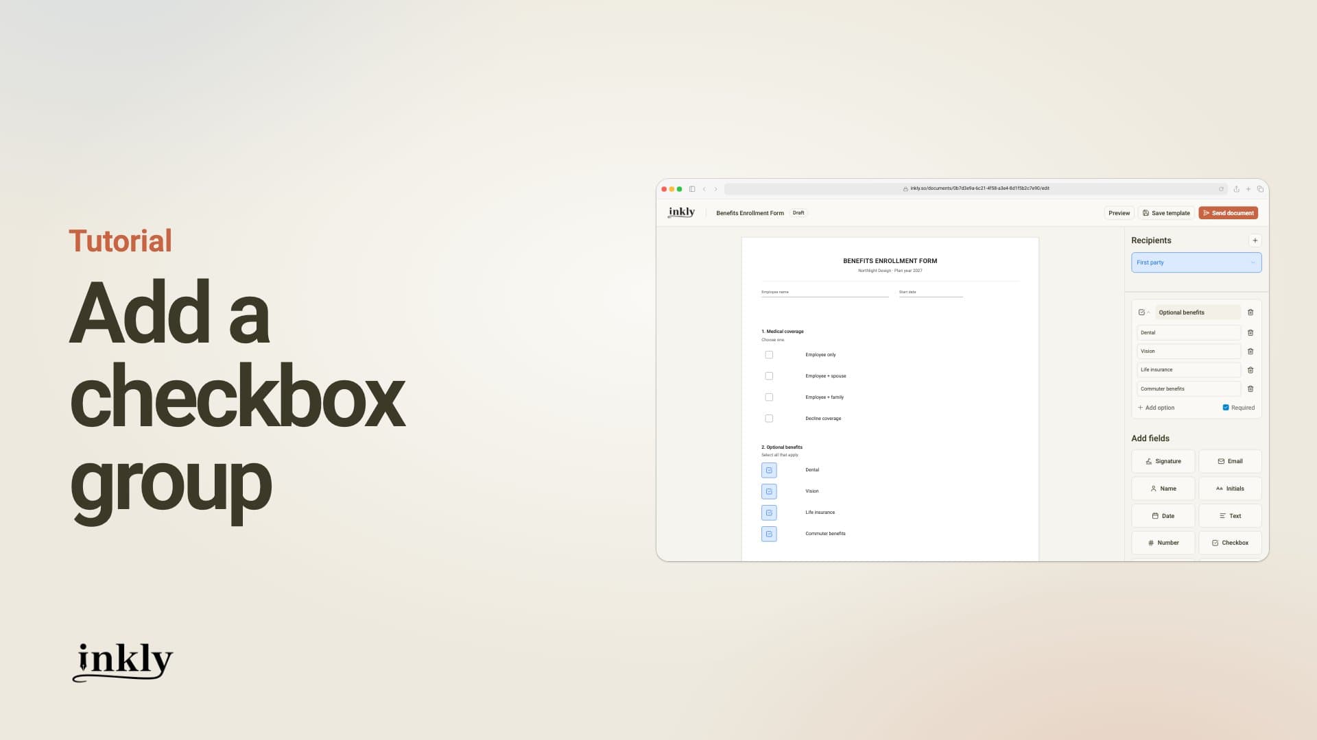 Add a checkbox group video tutorial